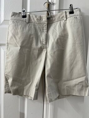 Talbots Cream Cotton Bermuda Shorts
